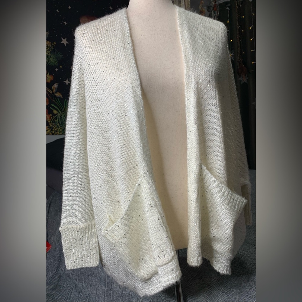 3/$30 ARDEN B. Women’s Sequins Open Front Batwing Sleeve Cardigan NWT SMALL